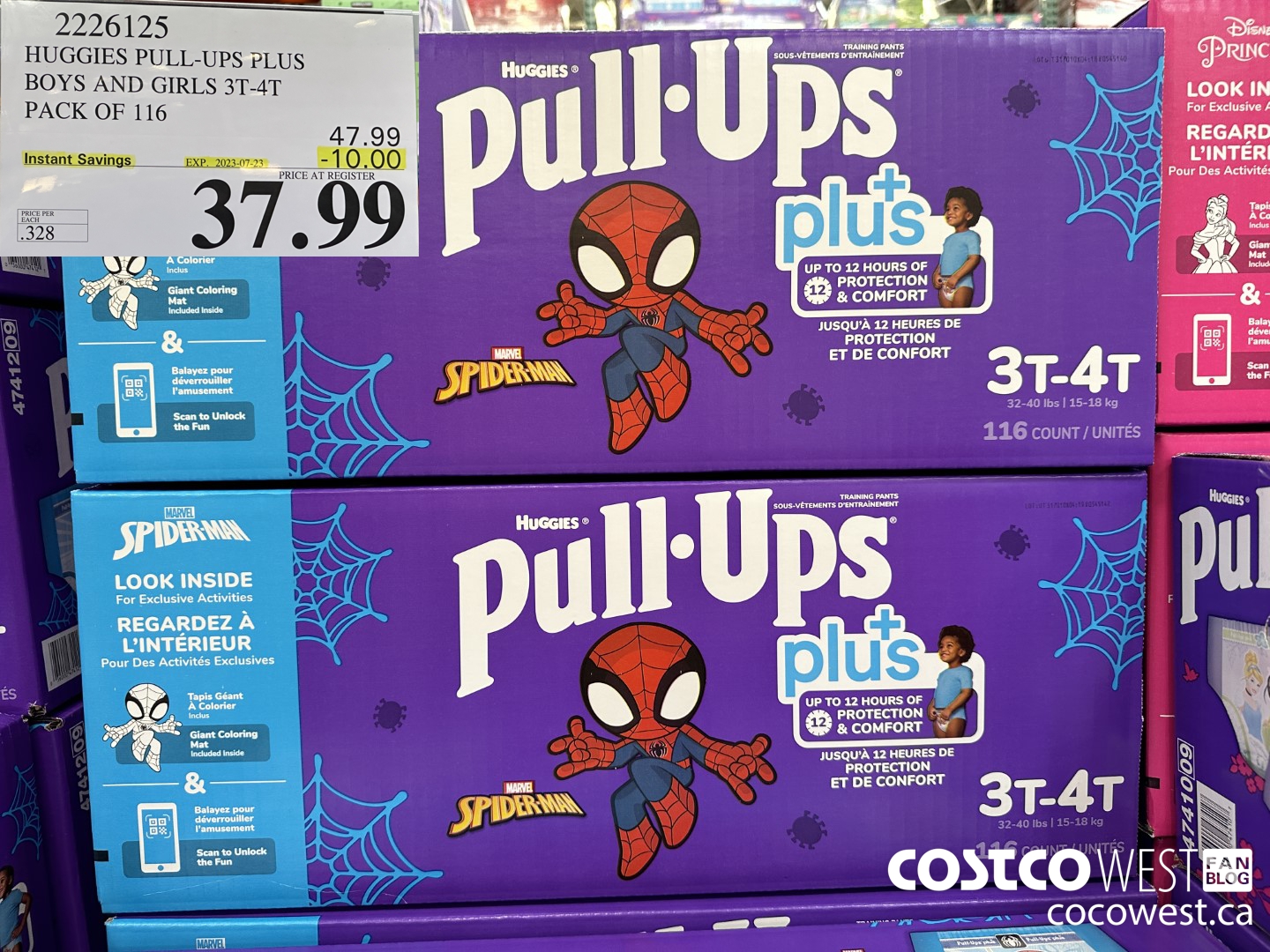 2226125 HUGGIES PULL-UPS PLUS BOYS AND GIRLS 3T-4T PACK OF 116 ($10.00 INSTANT SAVINGS EXPIRES ON 2023-07-23) $37.99
