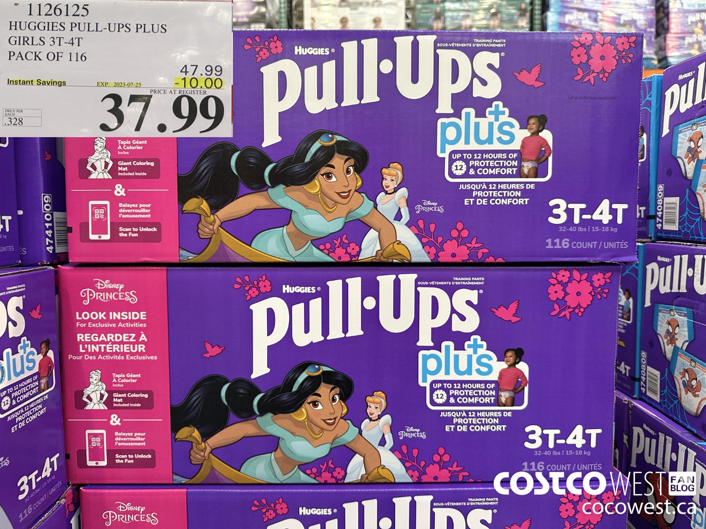 1126125 HUGGIES PULL-UPS PLUS BOYS OR GIRLS 3T-4T PACK OF 116 ($10.00 INSTANT SAVINGS EXPIRES ON 2023-07-23) $37.99
