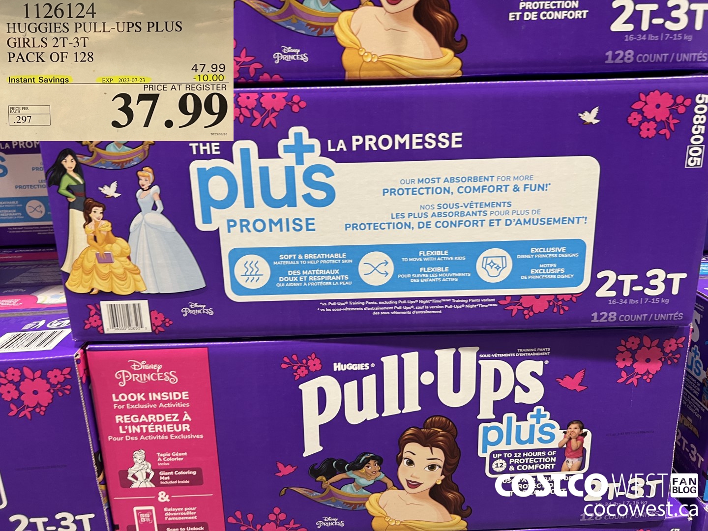 1126124 HUGGIES PULL-UPS PLUS GIRLS 2T-3T PACK OF 128 ($10.00 INSTANT SAVINGS EXPIRES ON 2023-07-23) $37.99