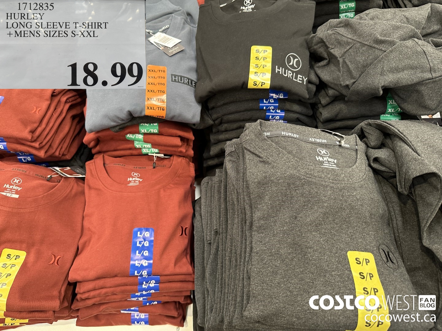 1712835 HURLEY LONG SLEEVE T-SHIRT MENS SIZES S-XXL $18.99