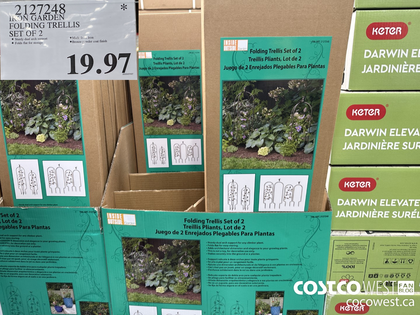 2127248 IRON GARDEN FOLDING TRELLIS SET OF 2 $19.97