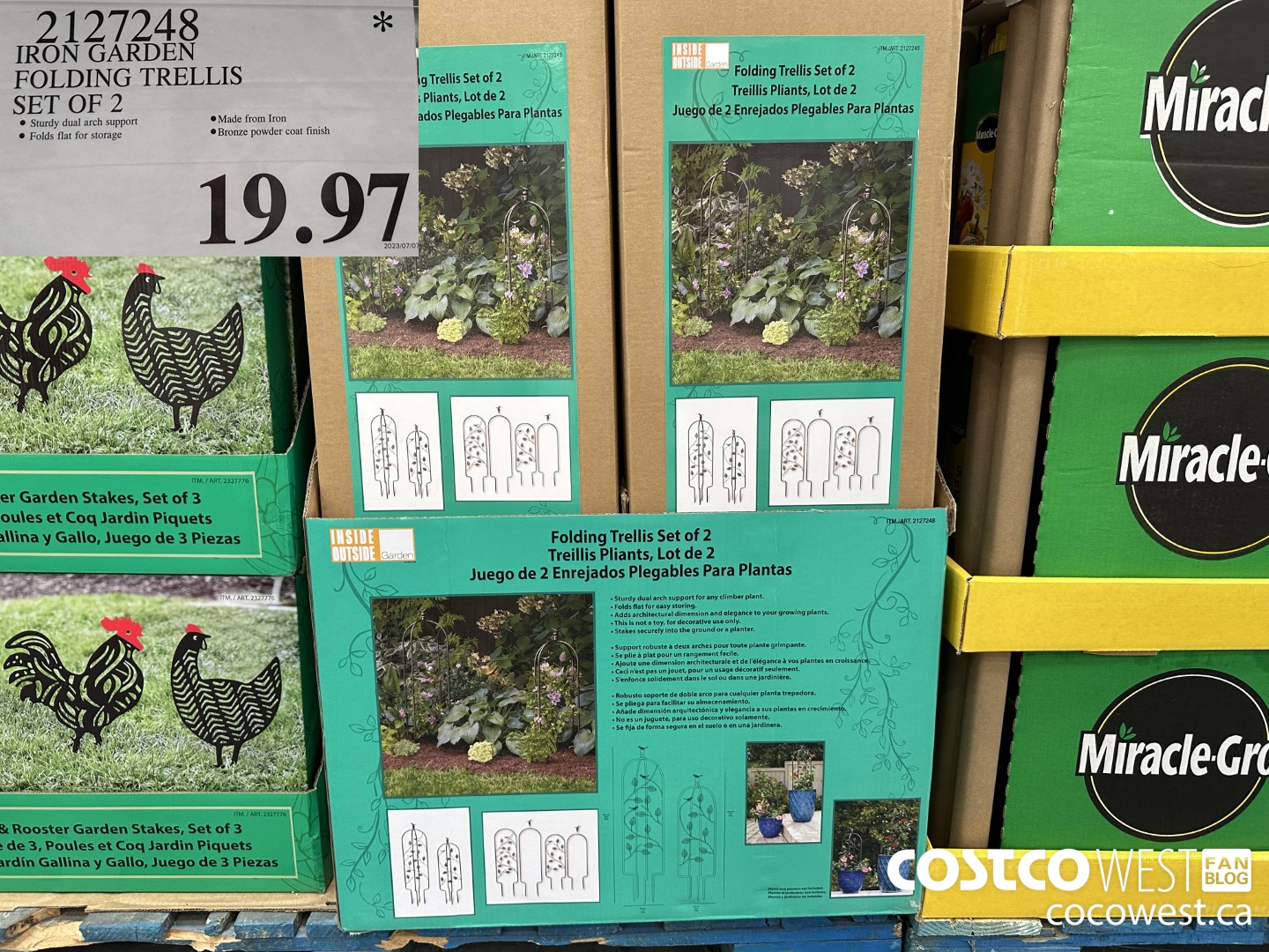 2127248 IRON GARDEN FOLDING TRELLIS SET OF 2 $19.97