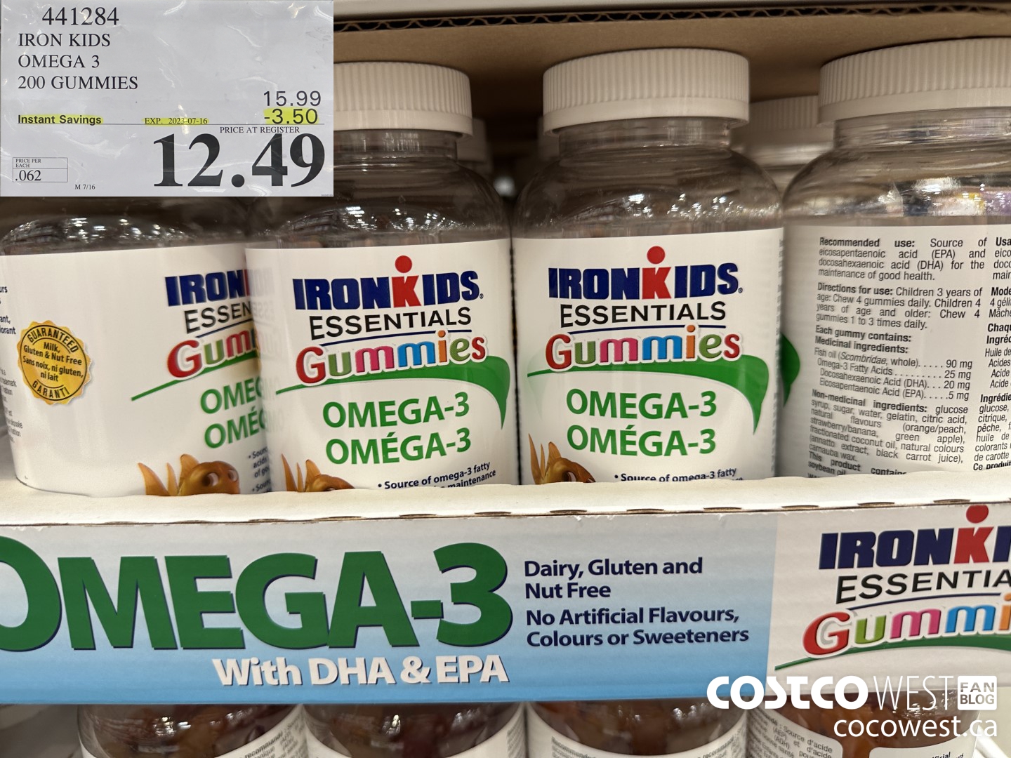 441284 IRON KIDS OMEGA 3 200 GUMMIES ($3.50 INSTANT SAVINGS EXPIRES ON 2023-07-16) $12.49