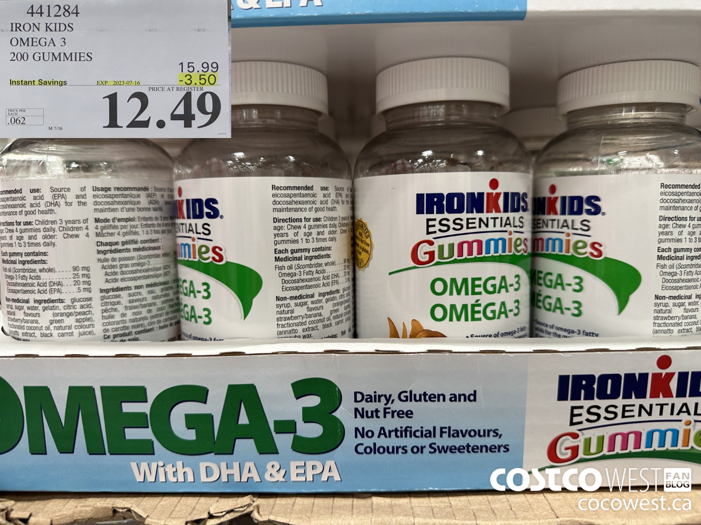 441284 IRON KIDS OMEGA 3 200 GUMMIES ($3.50 INSTANT SAVINGS EXPIRES ON 2023-07-16) $12.49