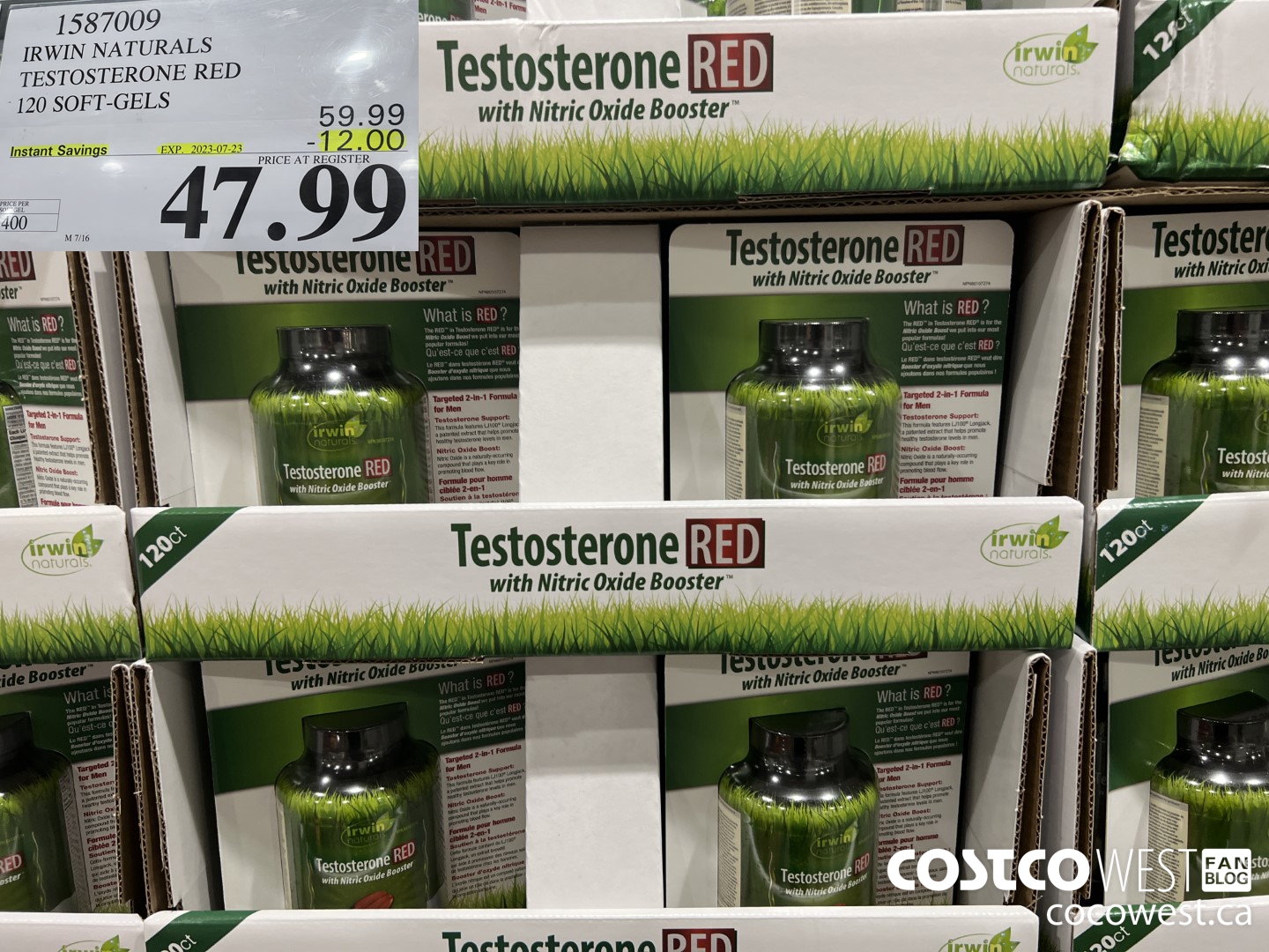 1587009 IRWIN NATURALS TESTOSTERONE RED 120 SOFT-GELS ($12.00 INSTANT SAVINGS EXPIRES ON 2023-07-23) $47.99