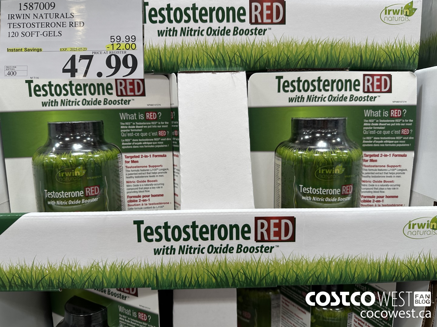 1587009 IRWIN NATURALS TESTOSTERONE RED 120 SOFT-GELS ($12.00 INSTANT SAVINGS EXPIRES ON 2023-07-23) $47.99
