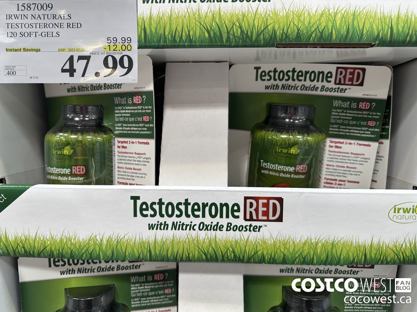 1587009 IRWIN NATURALS TESTOSTERONE RED 120 SOFT-GELS ($12.00 INSTANT SAVINGS EXPIRES ON 2023-07-23) $47.99