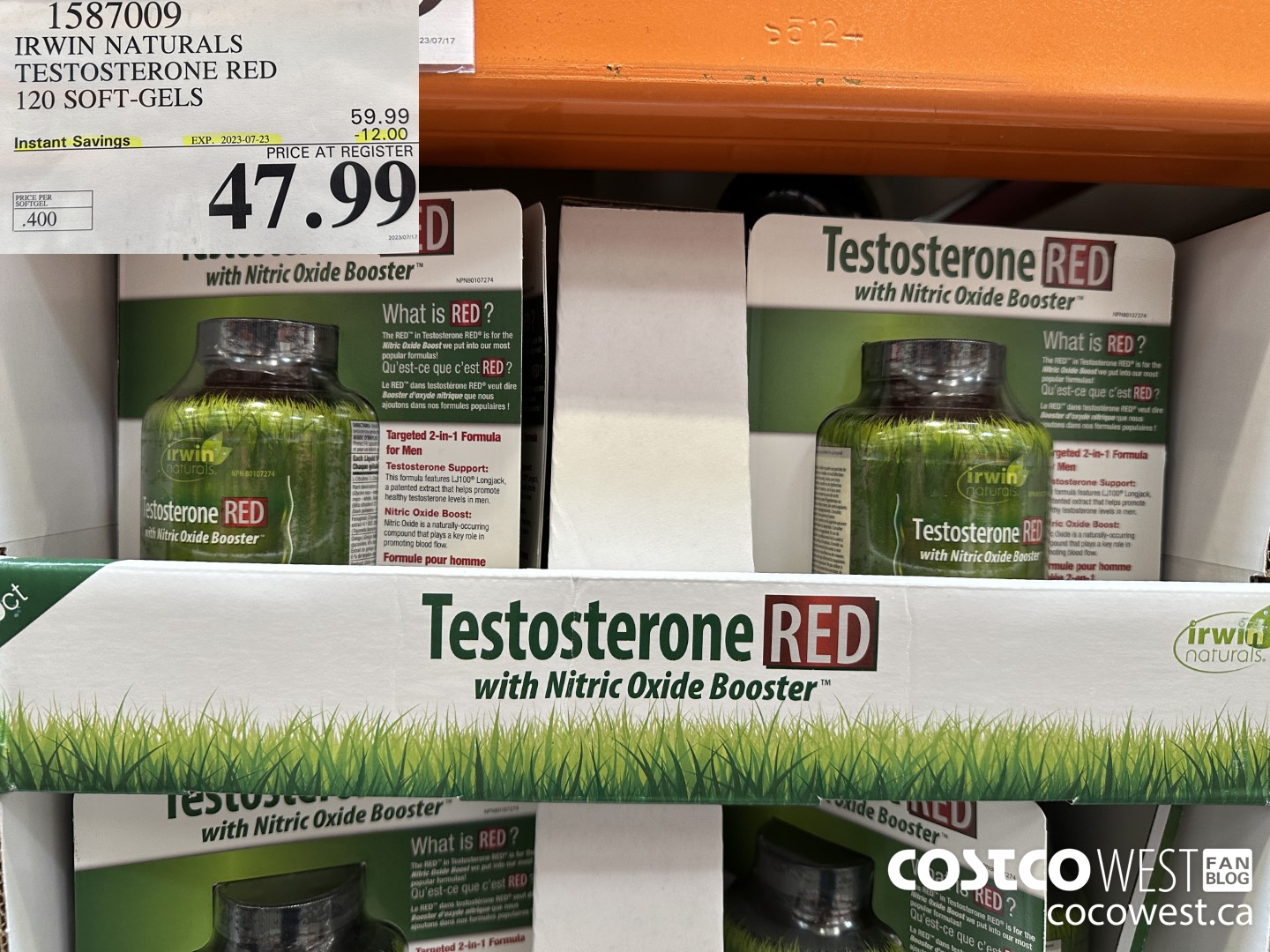 1587009 IRWIN NATURALS TESTOSTERONE RED 120 SOFT-GELS ($12.00 INSTANT SAVINGS EXPIRES ON 2023-07-23) $47.99