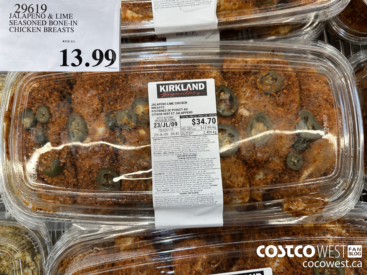 29619 JALAPENO & LIME SEASONED BONE-IN CHICKEN BREASTS $13.99