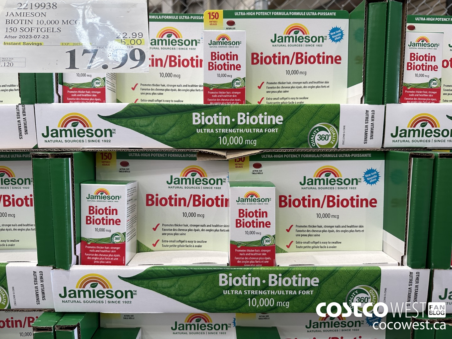 2219938 JAMIESON BIOTIN 10,000 MCG 150 SOFTGELS ($5.00 INSTANT SAVINGS EXPIRES ON 2023-07-23) $17.99