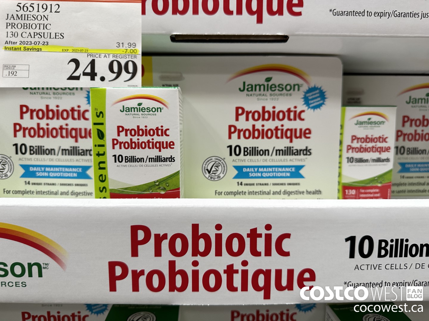 5651912 JAMIESON PROBIOTIC 130 CAPSULES ($7.00 INSTANT SAVINGS EXPIRES ON 2023-07-23) $24.99