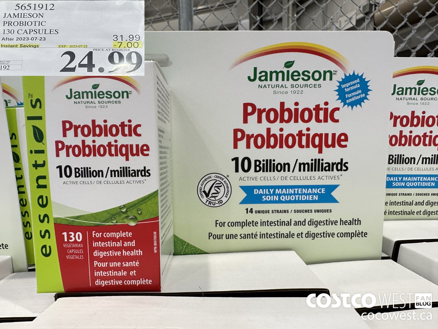 5651912 JAMIESON PROBIOTIC 130 CAPSULES ($7.00 INSTANT SAVINGS EXPIRES ON 2023-07-23) $24.99