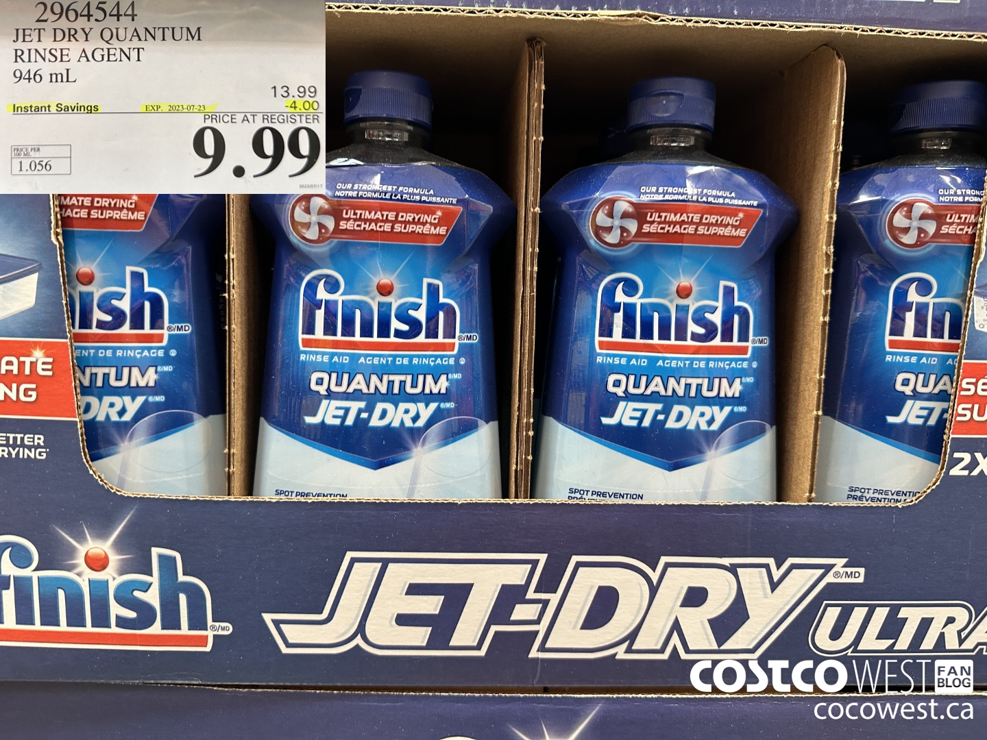 2964544 JET DRY ULTRA RINSE AGENT 946 mL ($4.00 INSTANT SAVINGS EXPIRES ON 2023-07-23) $9.99