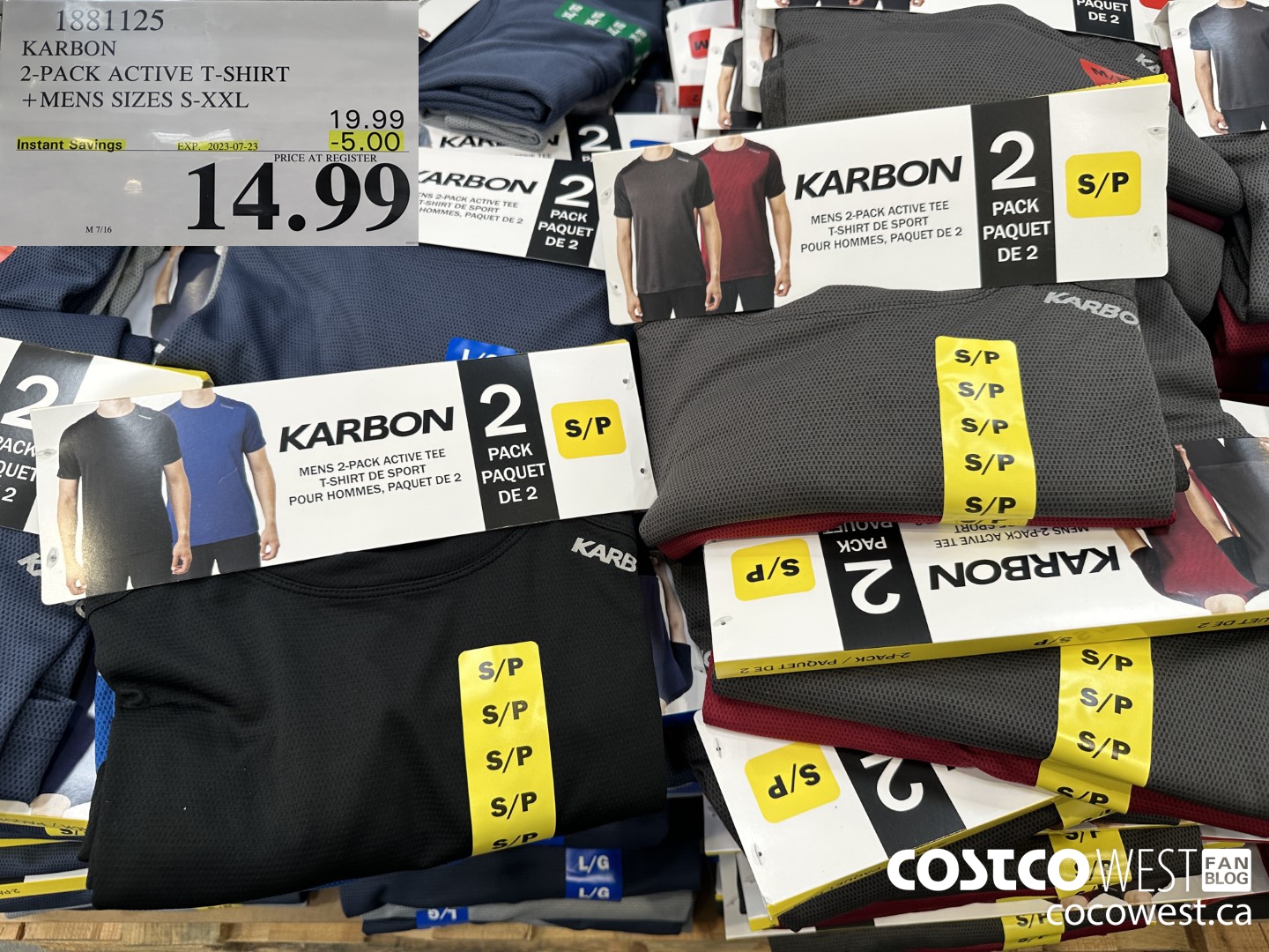 1881125 KARBON 2-PACK ACTIVE T-SHIRT MENS SIZES S-XXL ($5.00 INSTANT SAVINGS EXPIRES ON 2023-07-23) $14.99