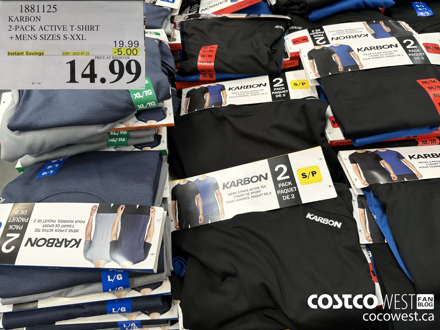 1881125 KARBON 2-PACK ACTIVE T-SHIRT MENS SIZES S-XXL ($5.00 INSTANT SAVINGS EXPIRES ON 2023-07-23) $14.99