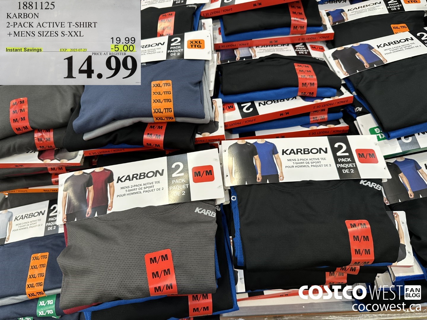 1881125 KARBON 2-PACK ACTIVE T-SHIRT MENS SIZES S-XXL ($5.00 INSTANT SAVINGS EXPIRES ON 2023-07-23) $14.99