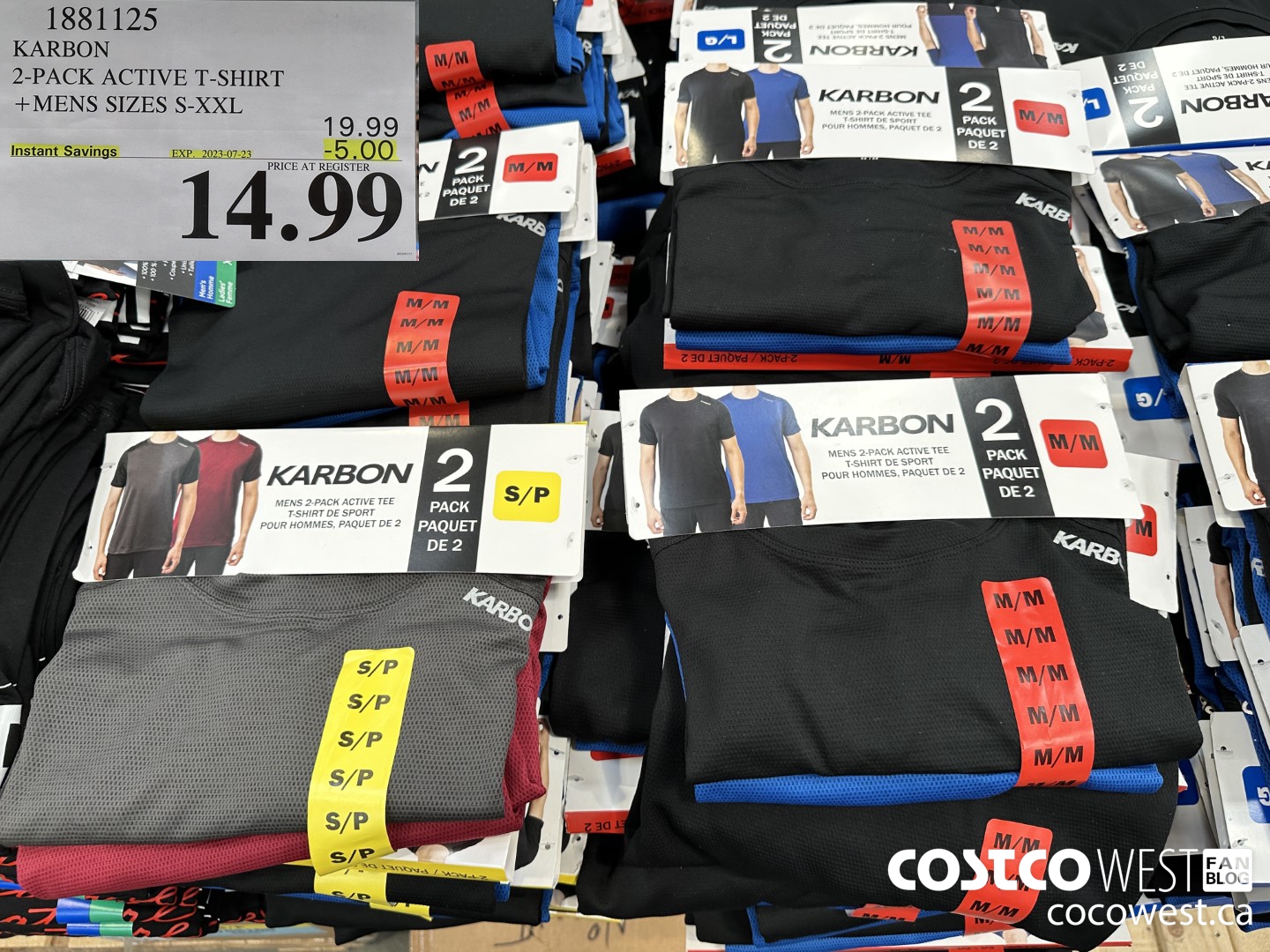 1881125 KARBON 2-PACK ACTIVE T-SHIRT MENS SIZES S-XXL ($5.00 INSTANT SAVINGS EXPIRES ON 2023-07-23) $14.99