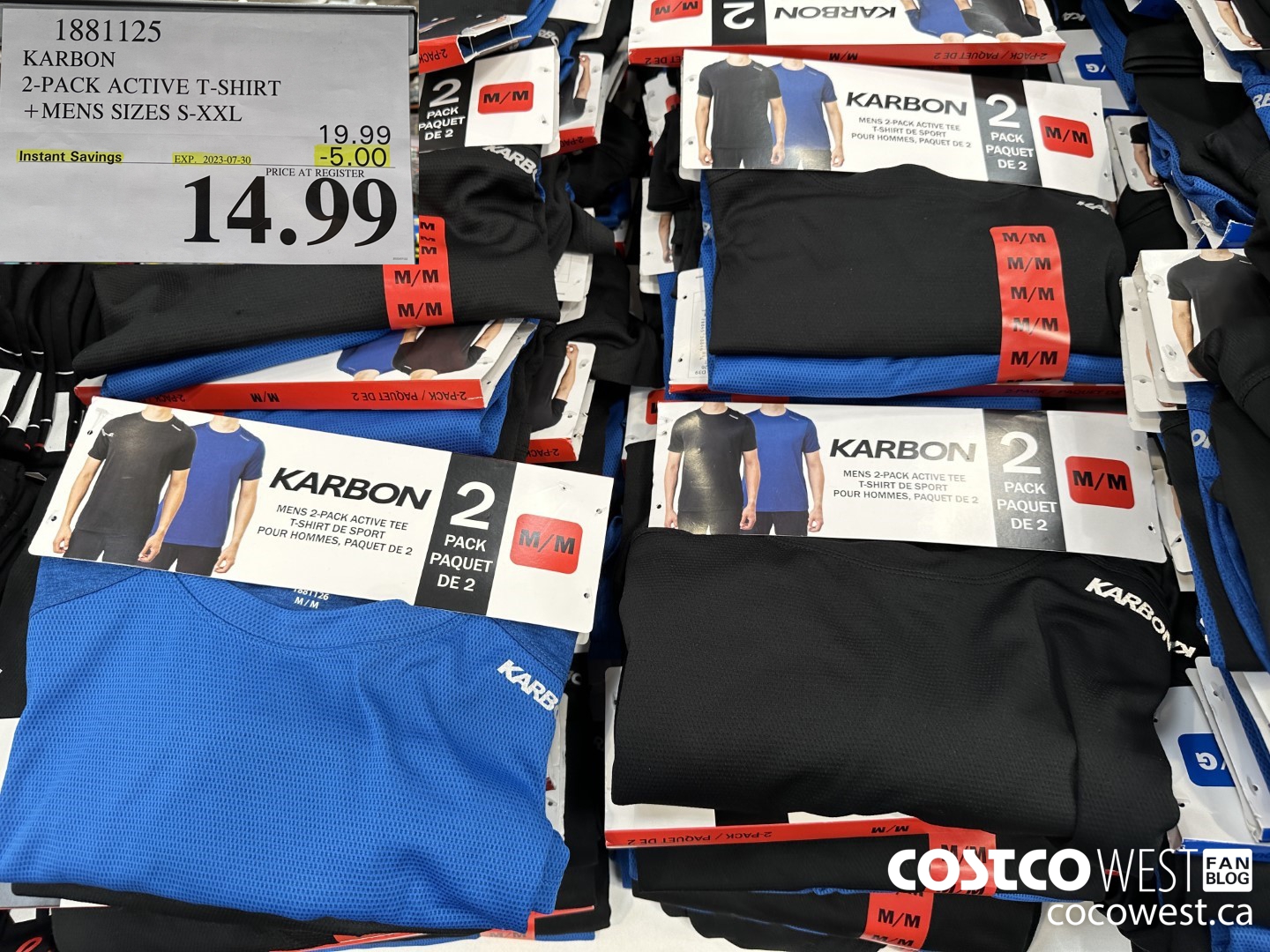 1881125 KARBON 2-PACK ACTIVE T-SHIRT MENS SIZES S-XXL ($5.00 INSTANT SAVINGS EXPIRES ON 2023-07-30) $14.99