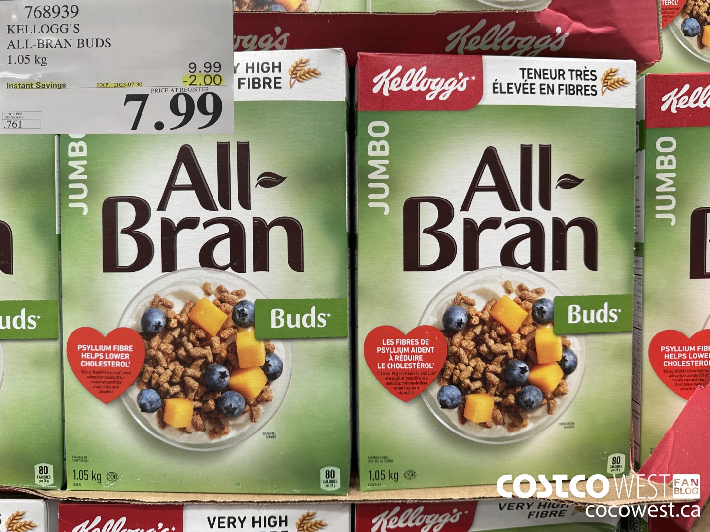 768939 KELLOGG'S ALL-BRAN BUDS JUMBO 1050 G ($2.00 INSTANT SAVINGS EXPIRES ON 2023-07-30) $7.99