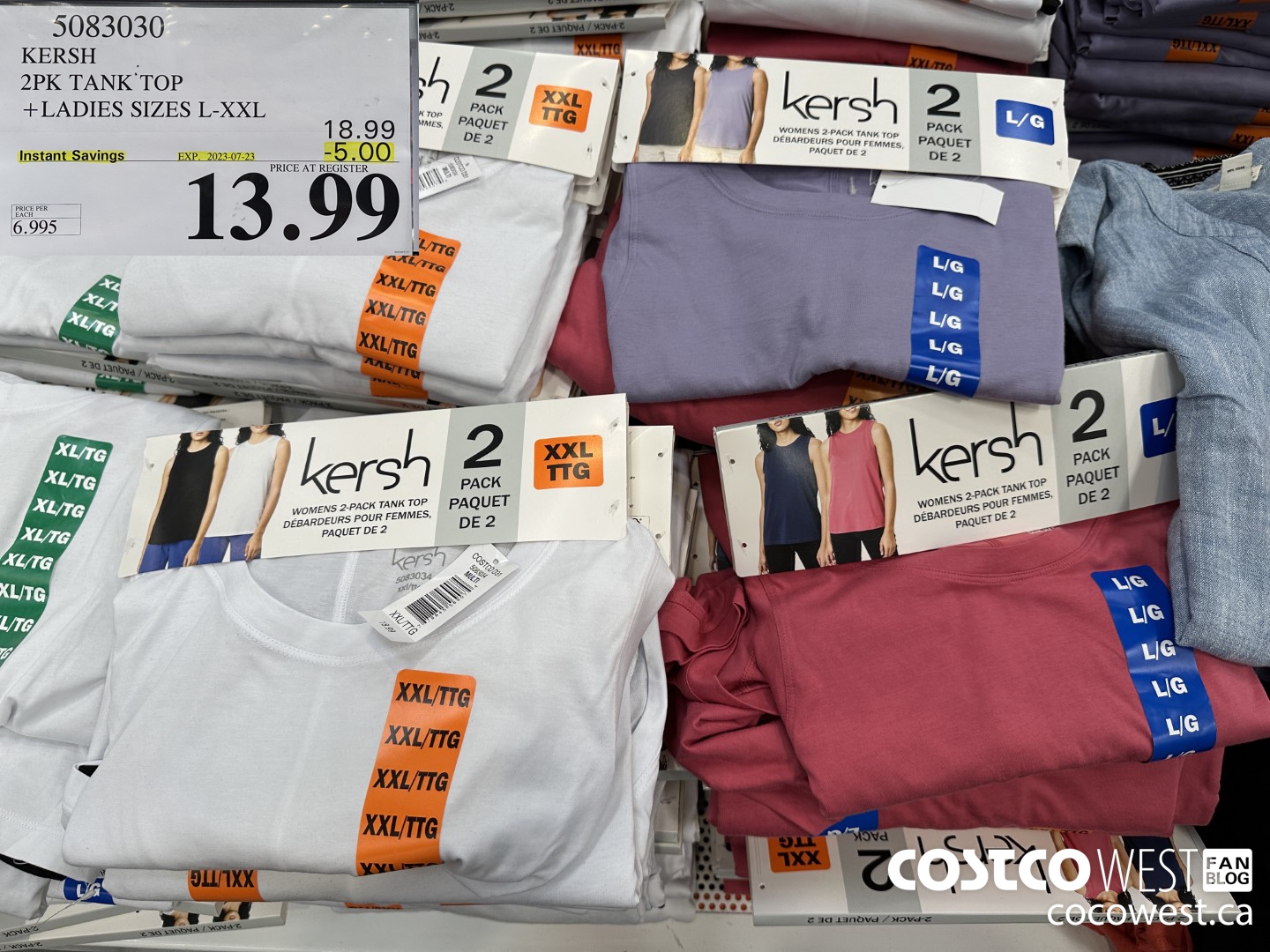 5083030 KERSH 2PK TANK TOP LADIES SIZES S-XXL ($5.00 INSTANT SAVINGS EXPIRES ON 2023-07-23) $13.99