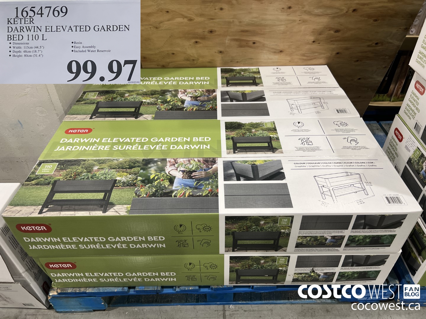 1654769 KETER DARWIN ELEVATED GARDEN BED 110 L $99.97