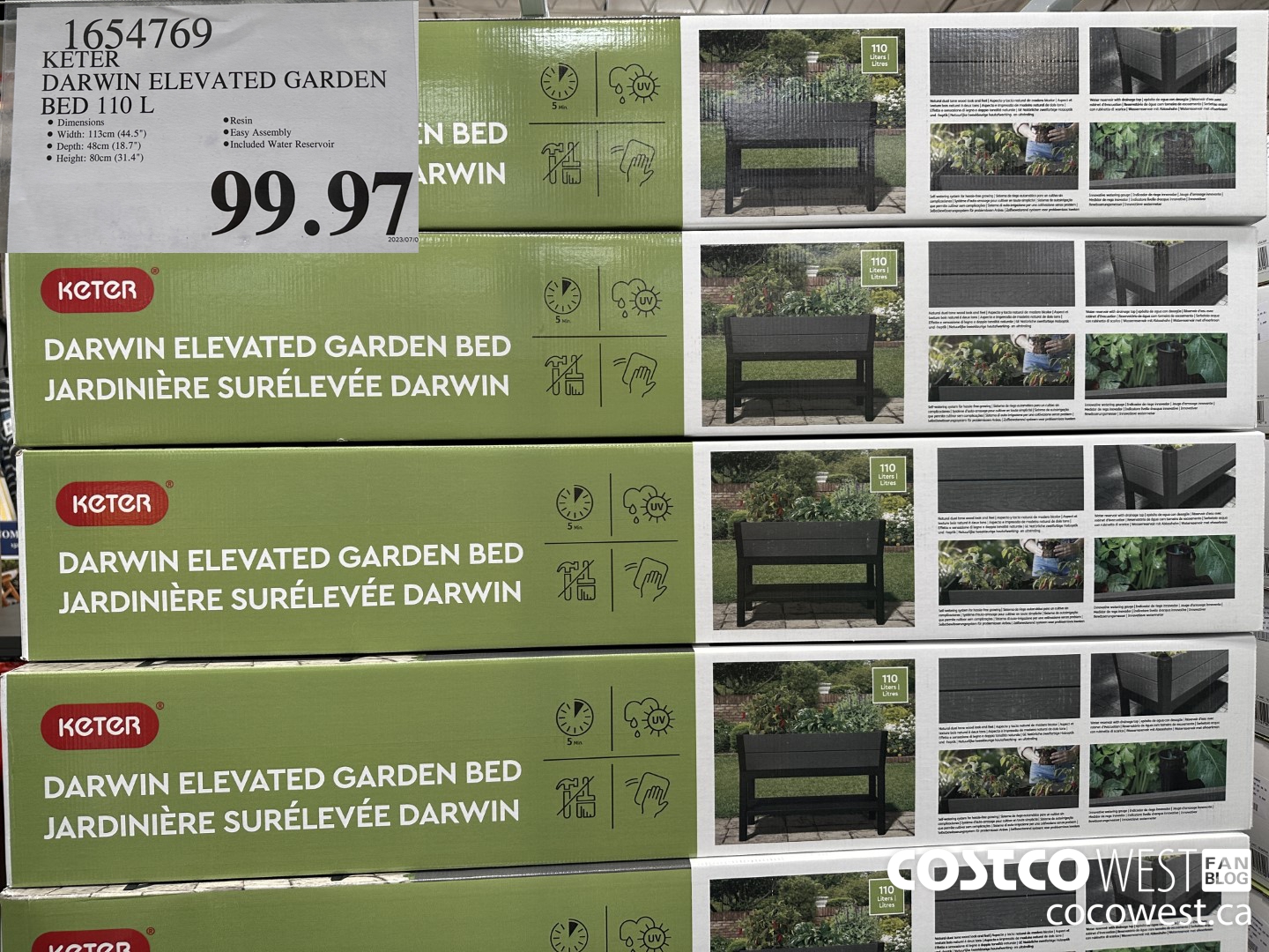 1654769 KETER DARWIN ELEVATED GARDEN BED 110 L $99.97