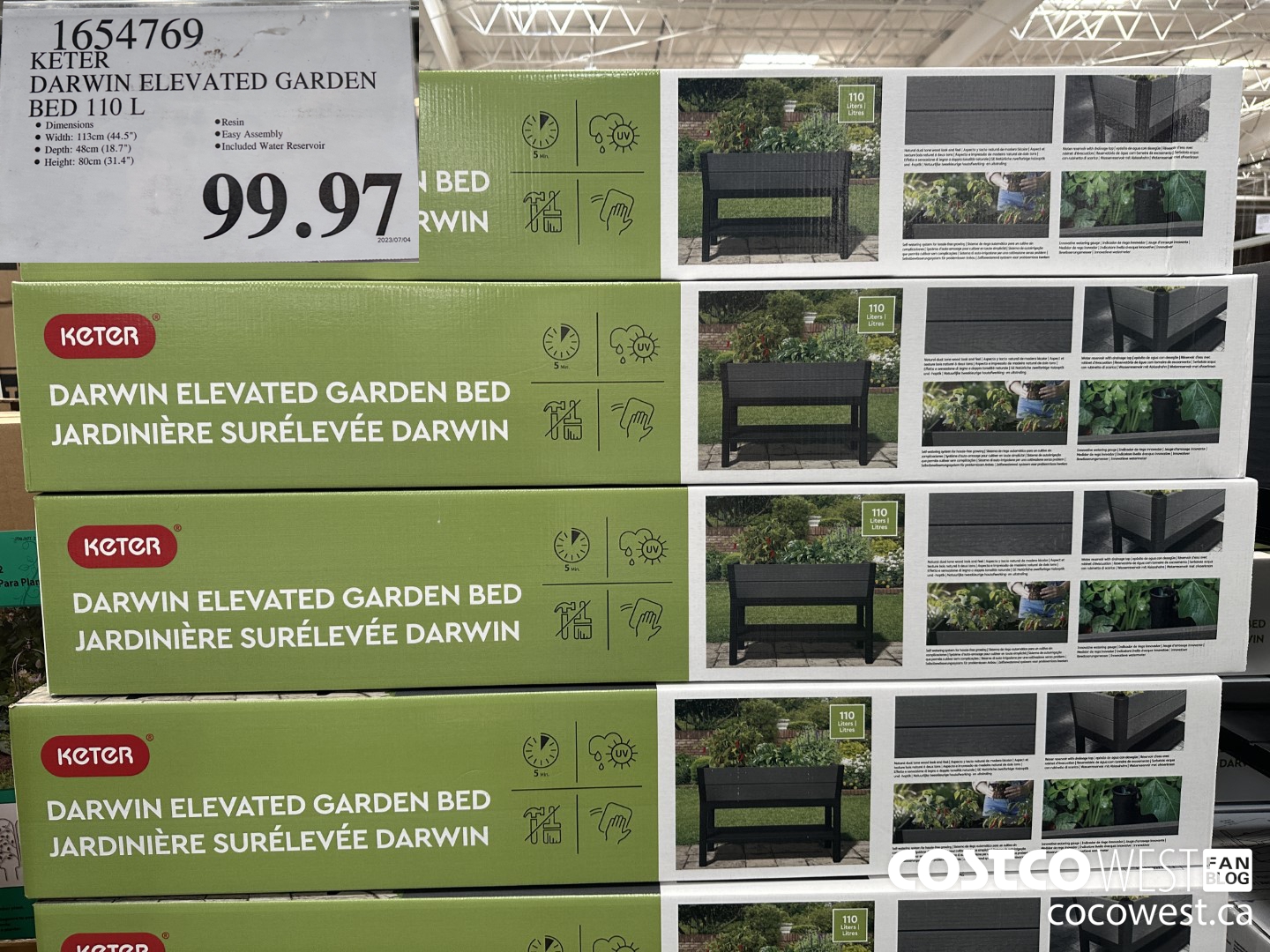 1654769 KETER DARWIN ELEVATED GARDEN BED 110 L $99.97