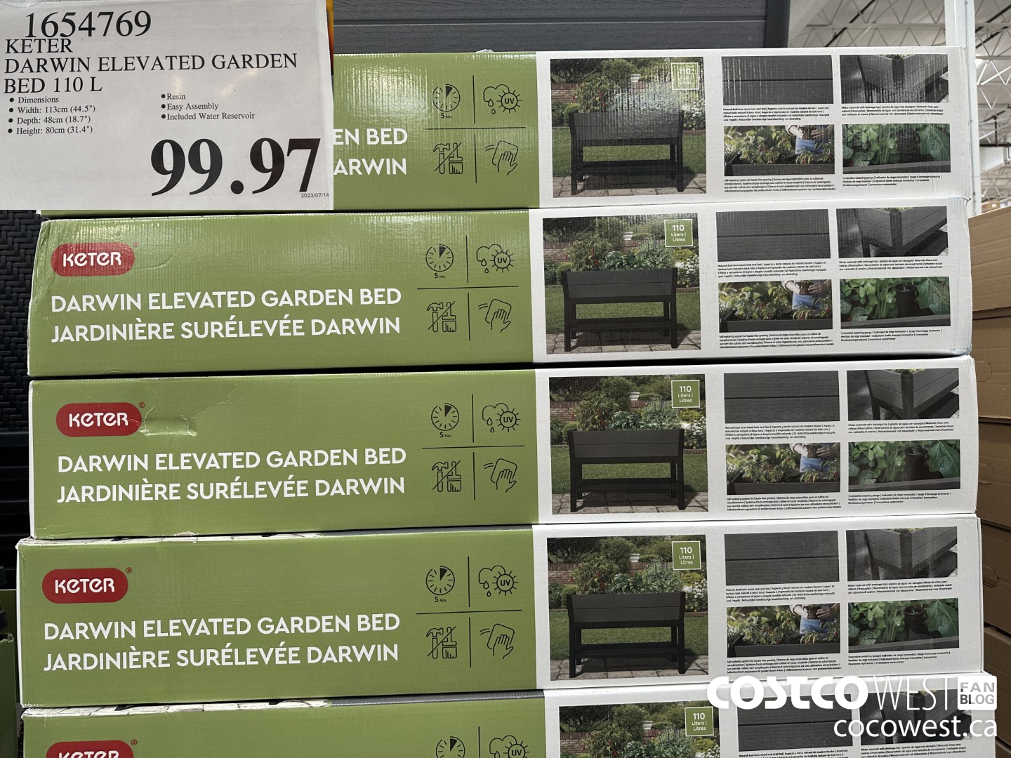 1654769 KETER DARWIN ELEVATED GARDEN BED 110 L $99.97