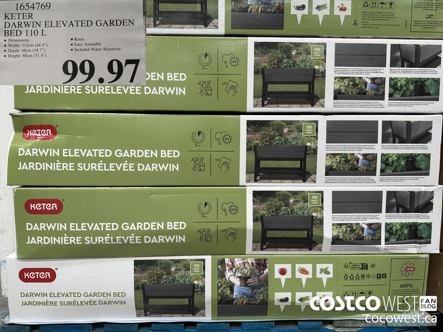 1654769 KETER DARWIN ELEVATED GARDEN BED 110 L $99.97