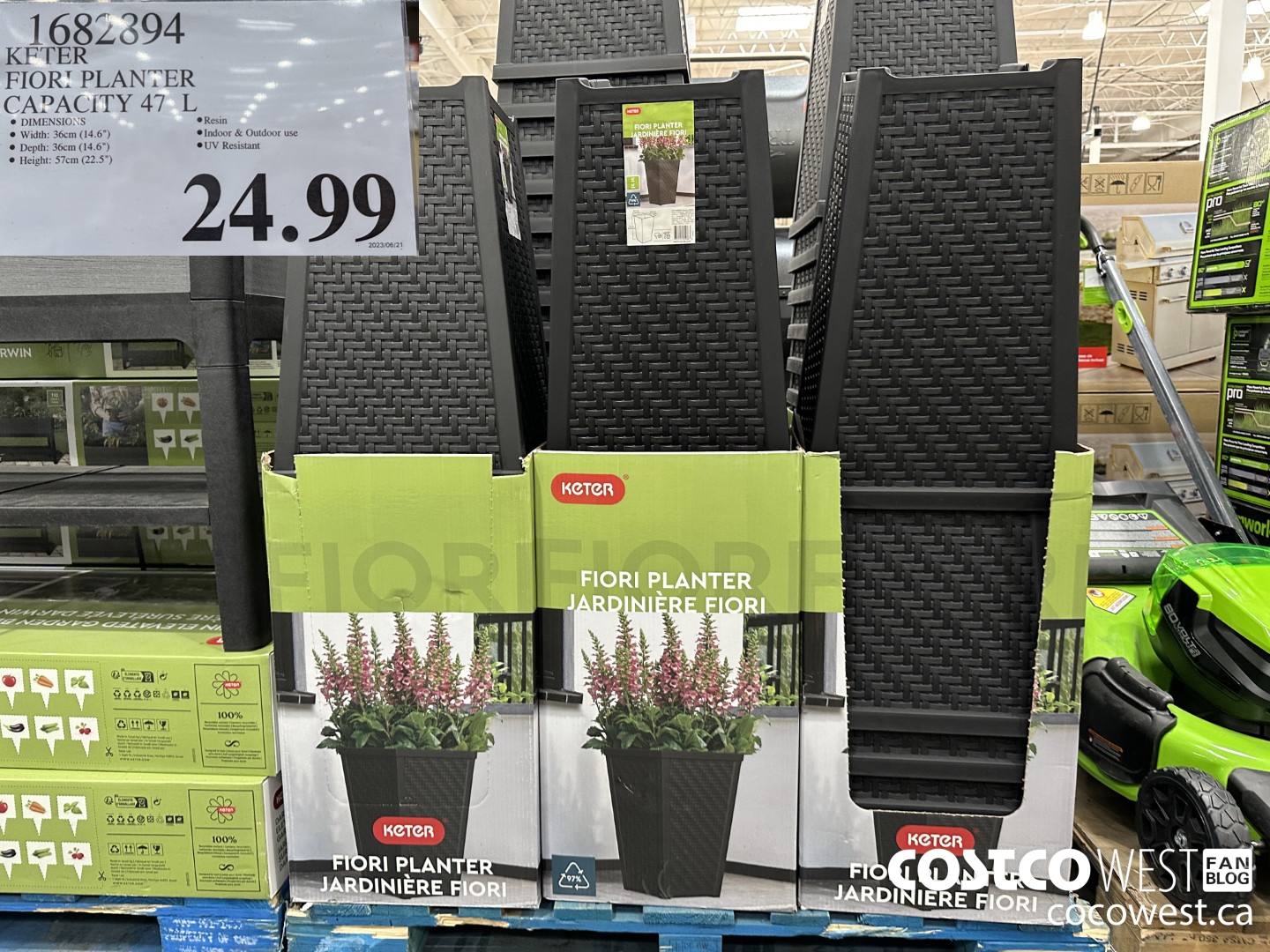 1682894 KETER FIORI PLANTER CAPACITY 47 L $24.99