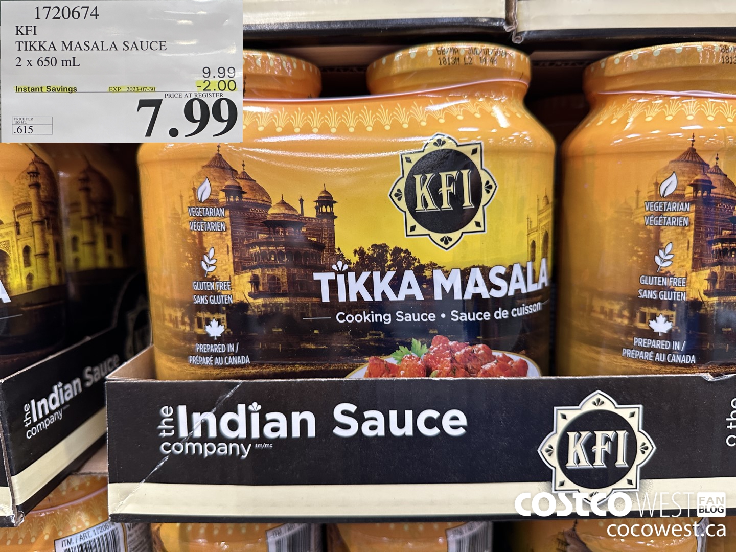 1720674 KFI TIKKA MASALA SAUCE 2 X 650 ML ($2.00 INSTANT SAVINGS EXPIRES ON 2023-07-30) $7.99