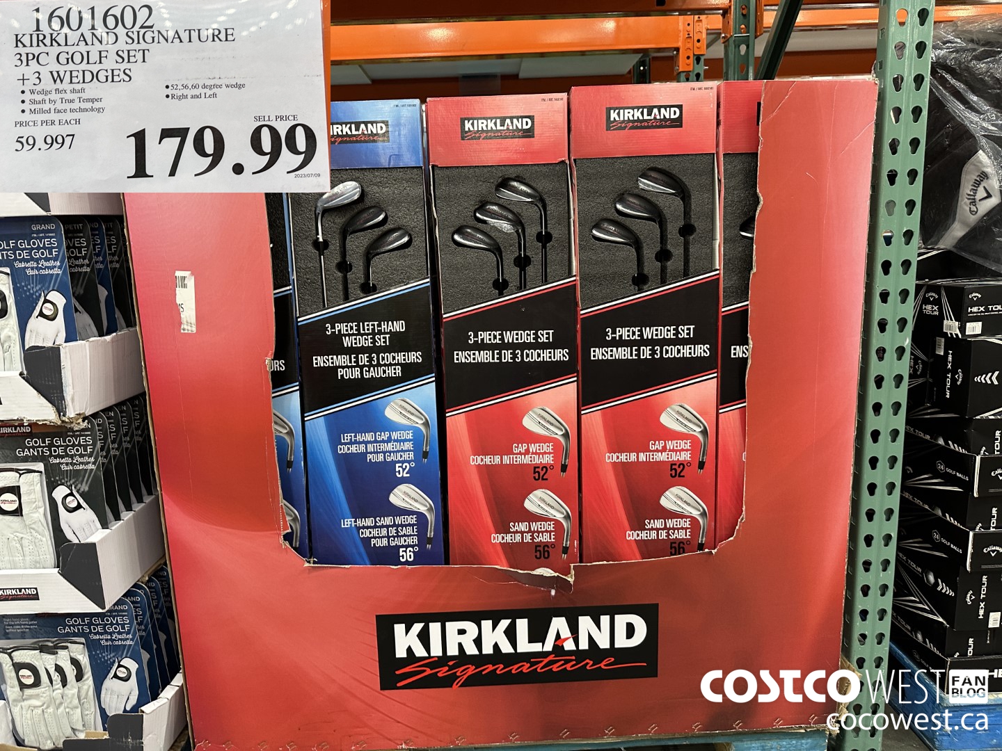 1601602 KIRKLAND SIGNATURE 3PC GOLF SET +3 WEDGES $179.99