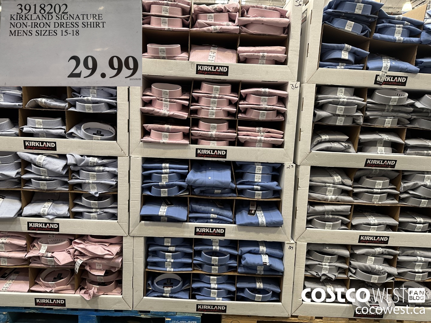 3918202 KIRKLAND SIGNATURE NON-IRON DRESS SHIRT MENS SIZES 15-18 $29.99