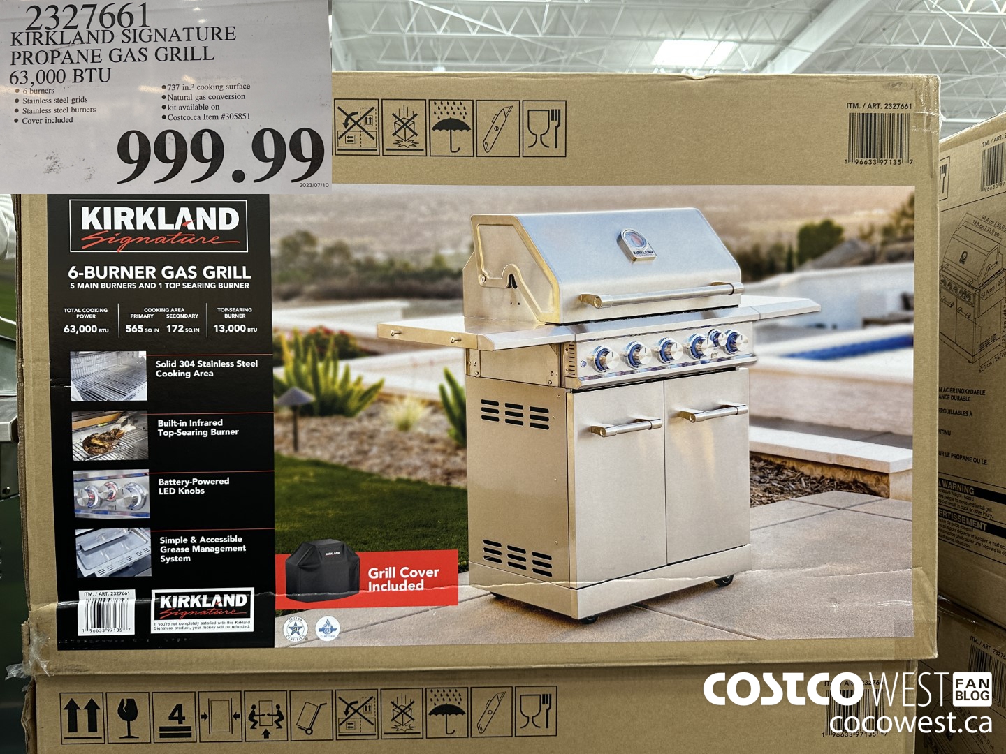 2327661 KIRKLAND SIGNATURE PROPANE GAS GRILL 63,000 BTU $999.99