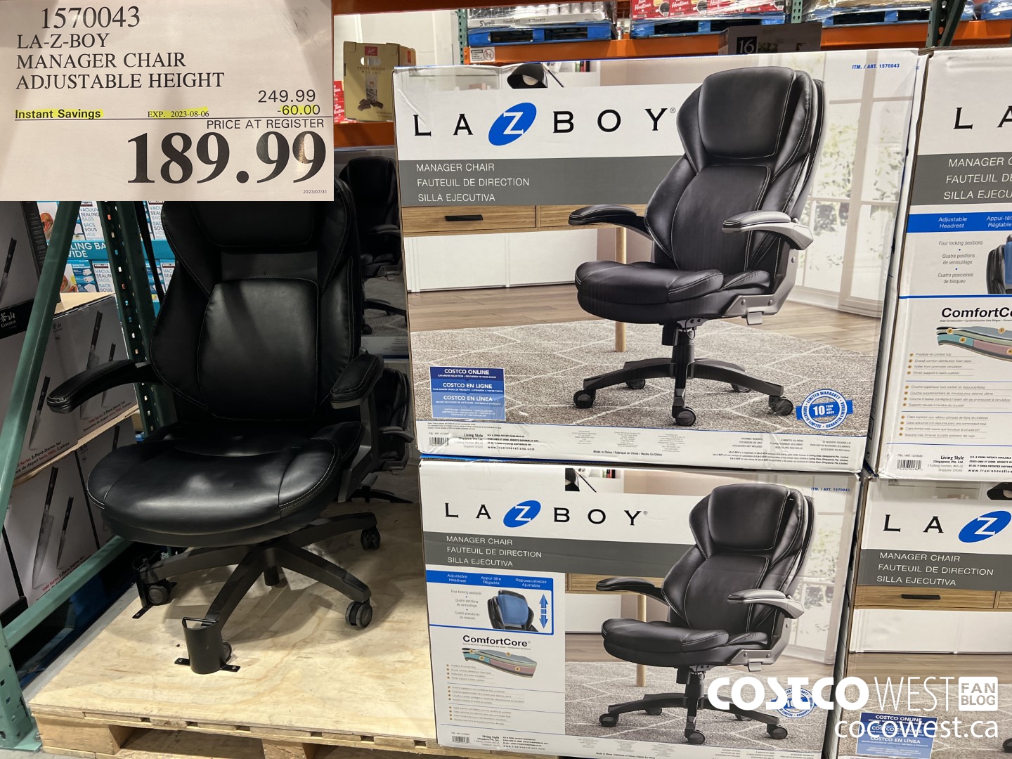 Costco Flyer Costco Sale Items For July 31 Aug 6 2023 For BC AB   LAZBOY MANAGER CHAIR ADJUSTABLE HEIGHT 20230731 133789 