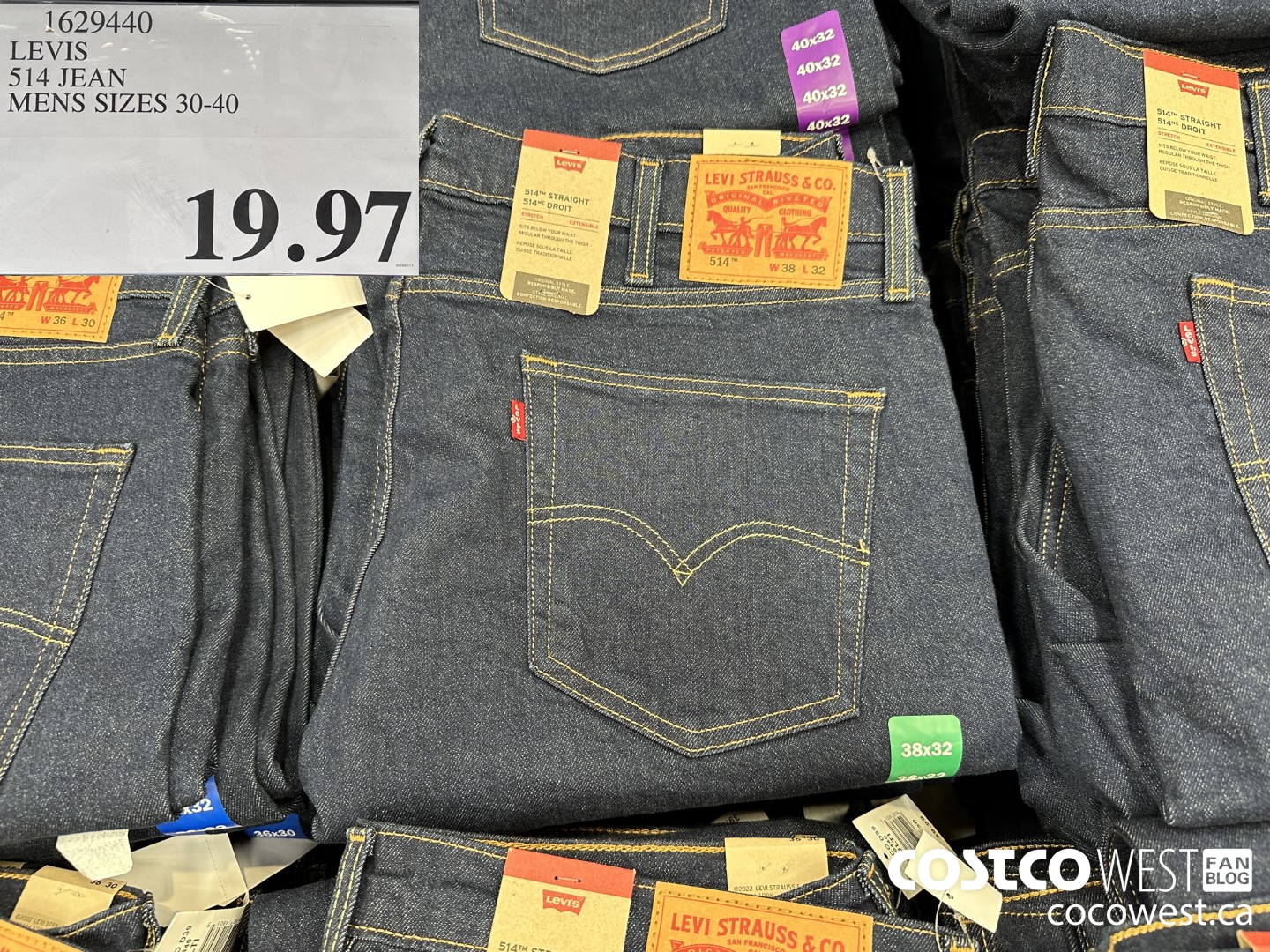 1629440 LEVIS 514 JEAN MENS SIZES 30-40 $19.97