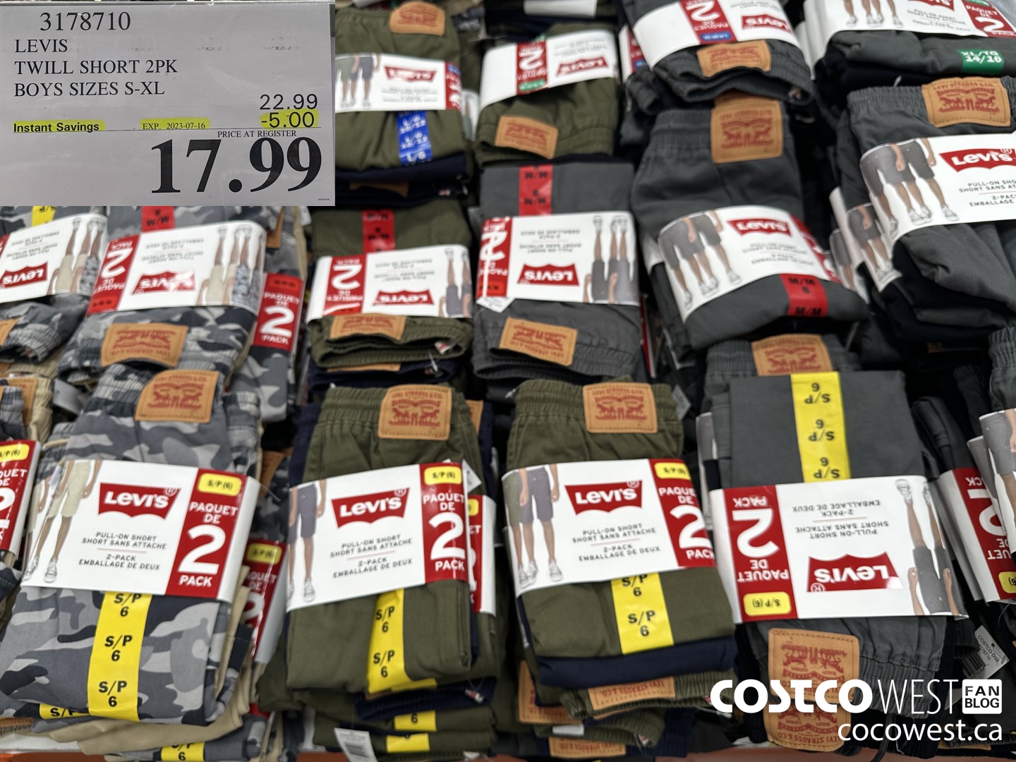 3178710 LEVIS TWILL SHORT 2PK BOYS SIZES S-XL  ($5.00 INSTANT SAVINGS EXPIRES ON 2023-07-16) $17.99