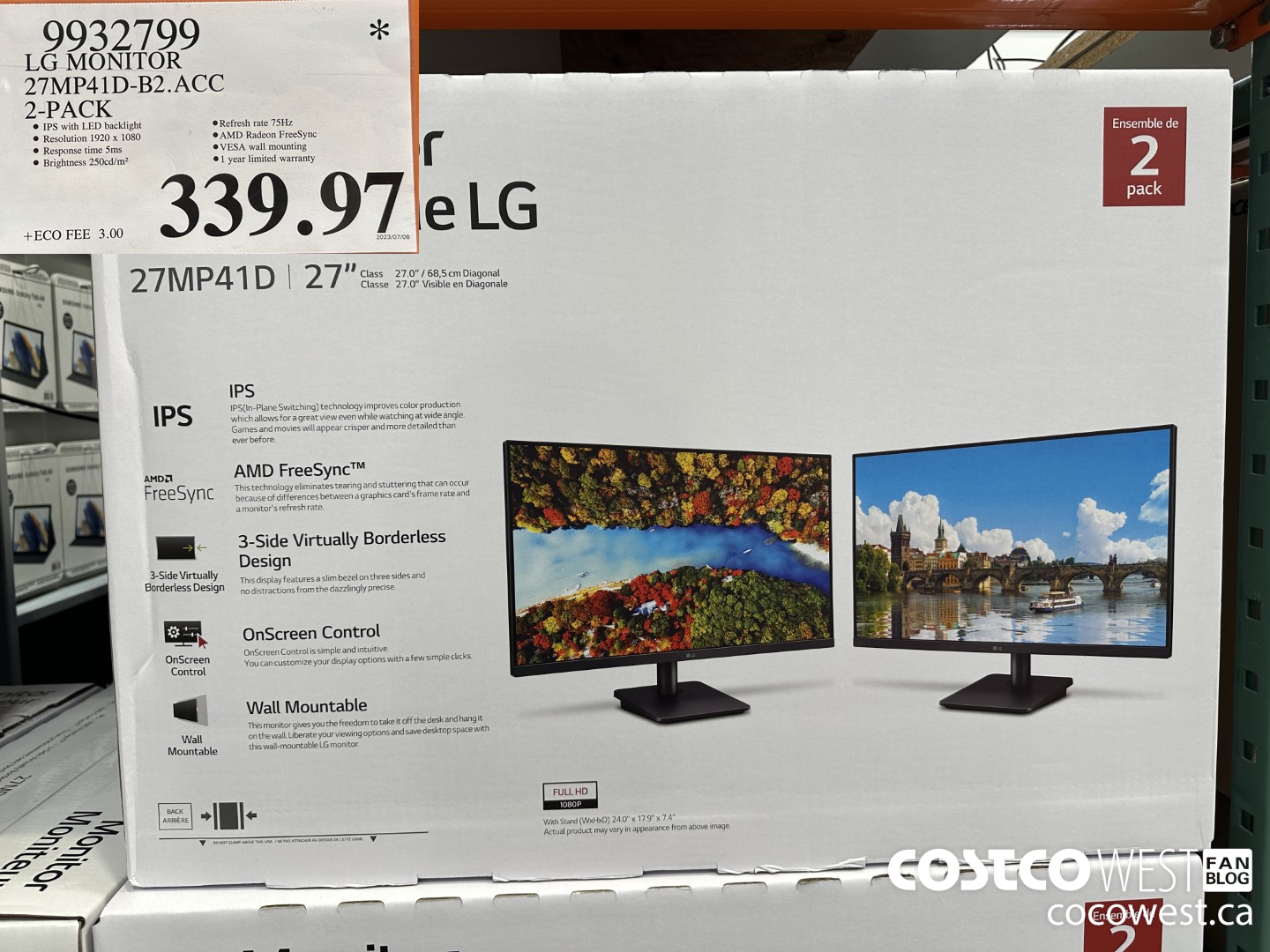 9932799 LG MONITOR 27MP41D-B2.ACC 2-PACK $339.97