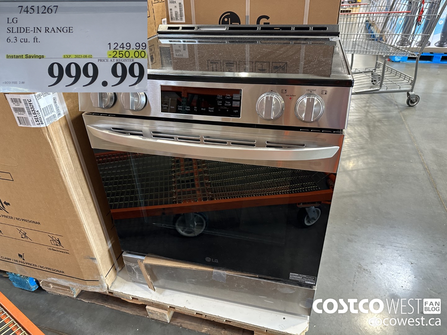 7451267 LG SLIDE-IN RANGE 6.3 CU. FT. ($250.00 INSTANT SAVINGS EXPIRES ON 2023-08-02) $999.99