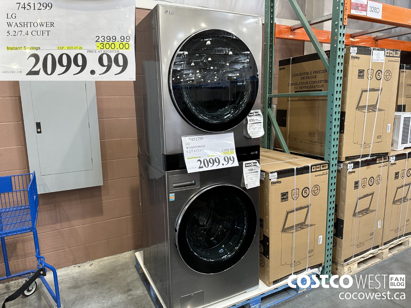 7451299 LG WASHTOWER 5.2/7.4 CUFT ($300.00 INSTANT SAVINGS EXPIRES ON 2023-07-26) $2099.99