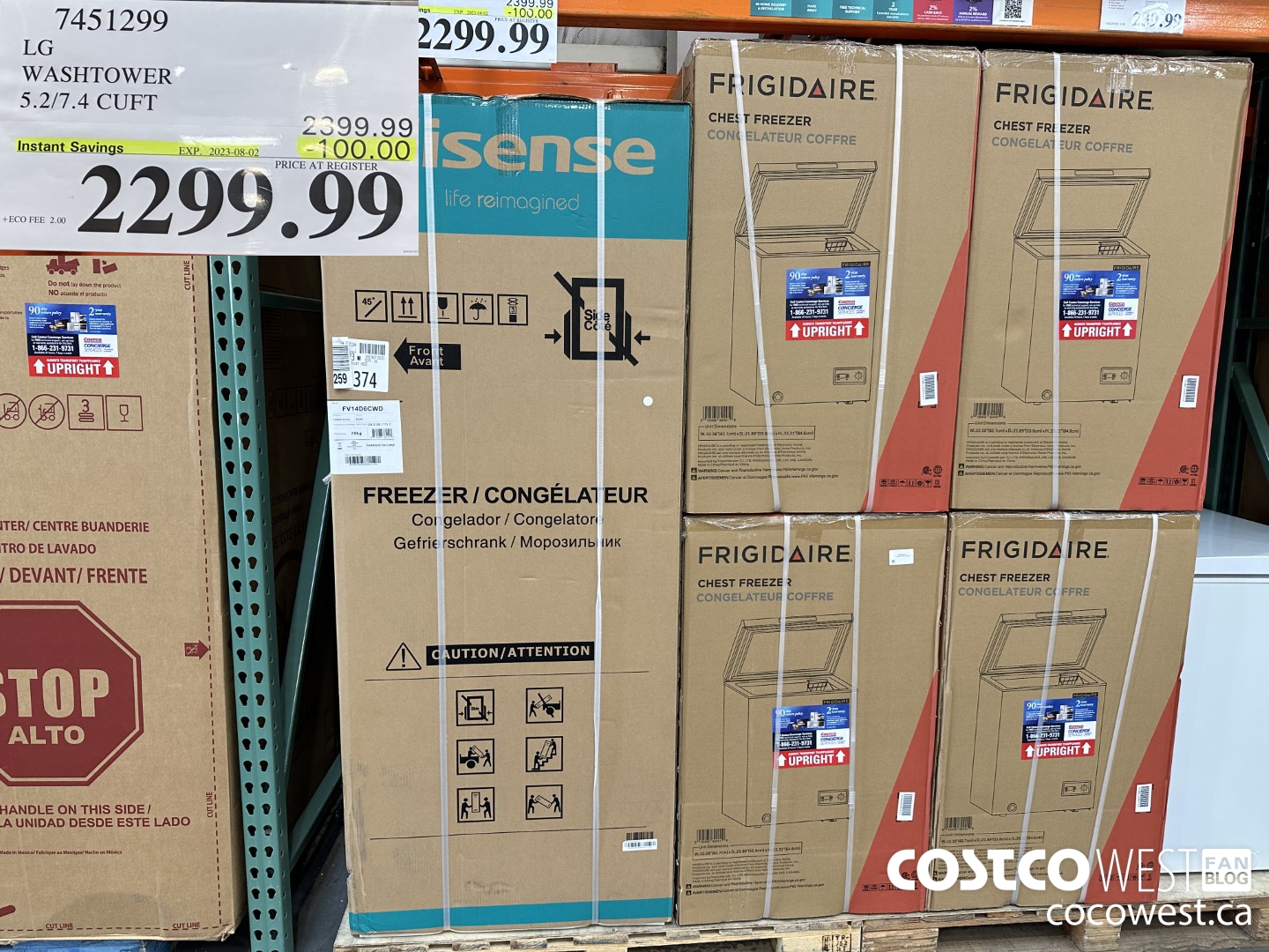 7451299 LG WASHTOWER 5.2/7.4 CUFT ($100.00 INSTANT SAVINGS EXPIRES ON 2023-08-02) $2299.99