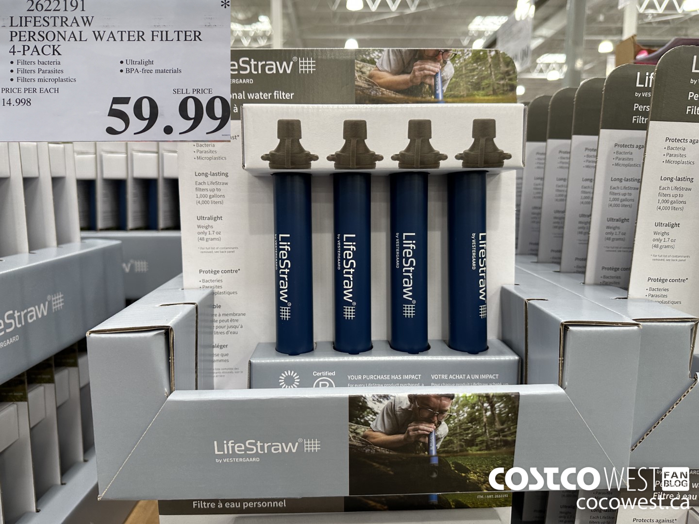 2622191 LIFESTRAW PERSONAL WATER FILTER 4-PACK $59.99