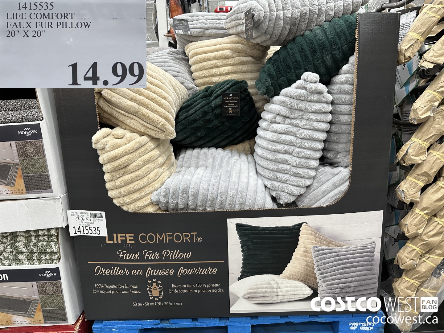 1415535 LIFE COMFORT FAUX FUR PILLOW 20