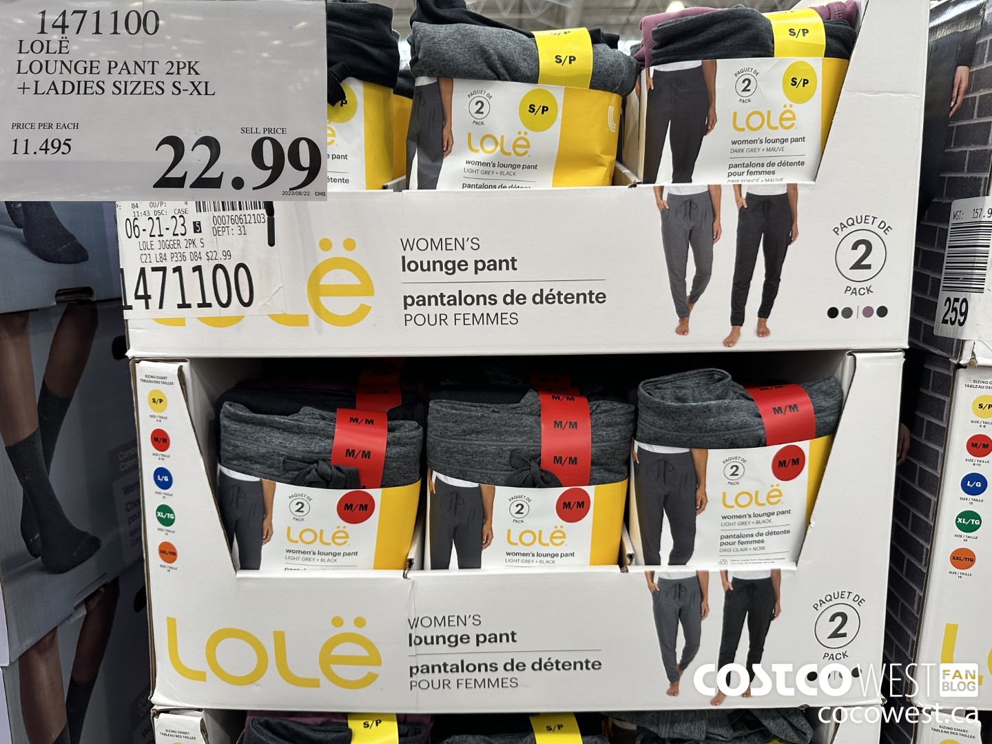 1471100 LOLE LOUNGE PANT 2PK LADIES SIZES S-XL $22.99