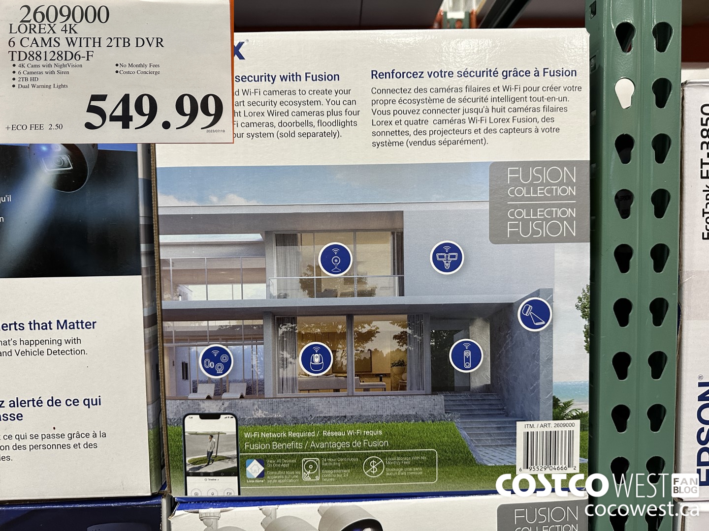 2609000 LOREX 4K 6 CAMS WITH 2TB DVR TD88128D6-F $549.99