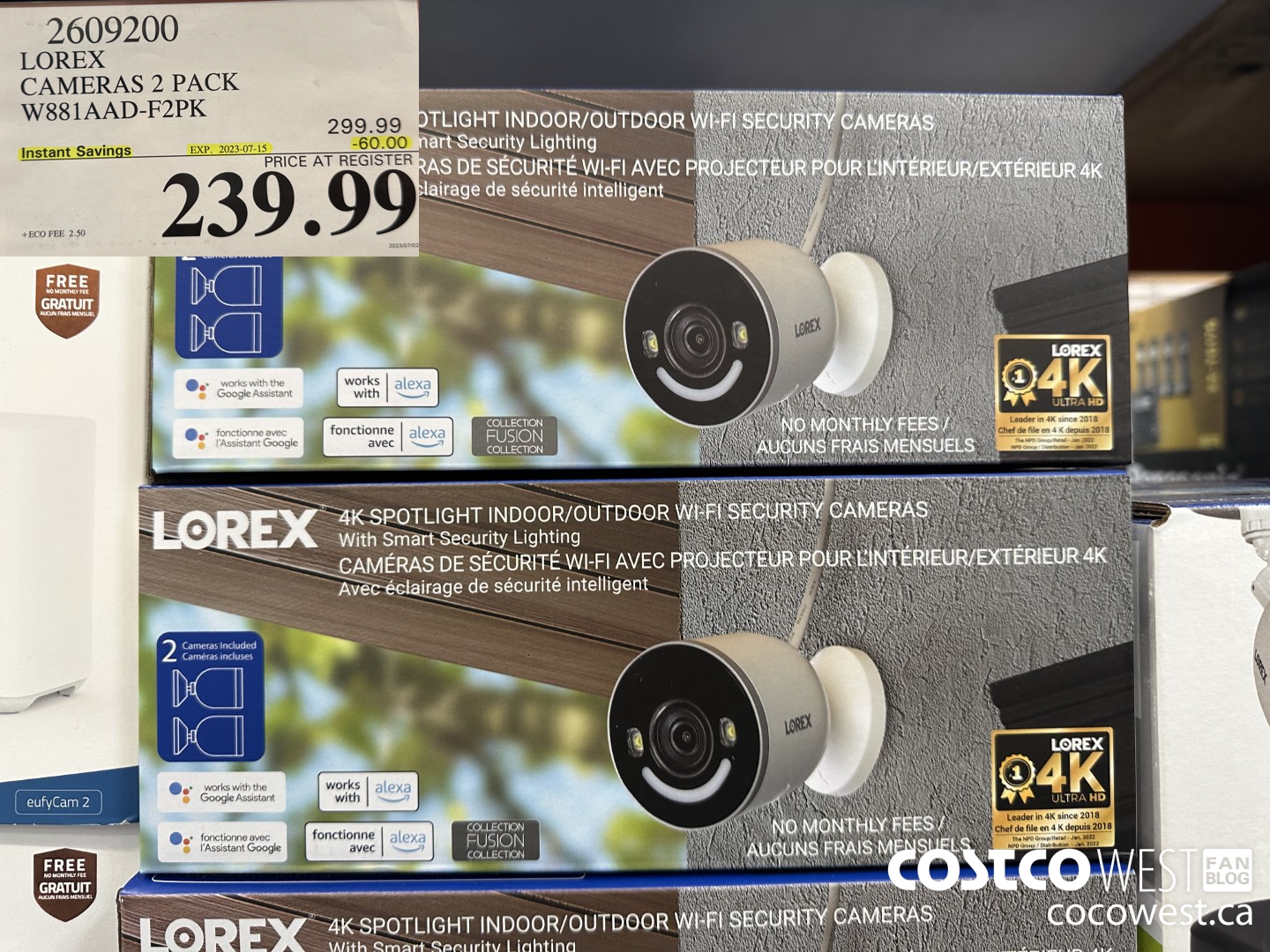 2609200 LOREX CAMERAS 2 PACK W881AAD-F2PK ($60.00 INSTANT SAVINGS EXPIRES ON 2023-07-15) $239.99