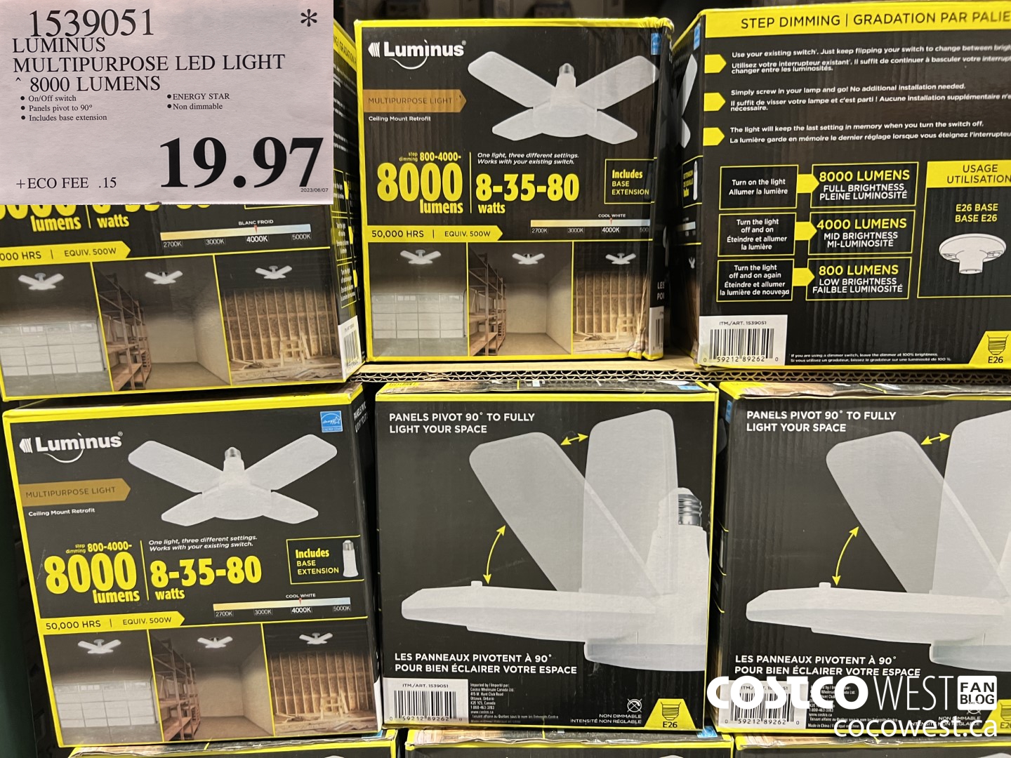 1539051 LUMINUS MULTIPURPOSE LED LIGHT 8000 LUMENS $19.97