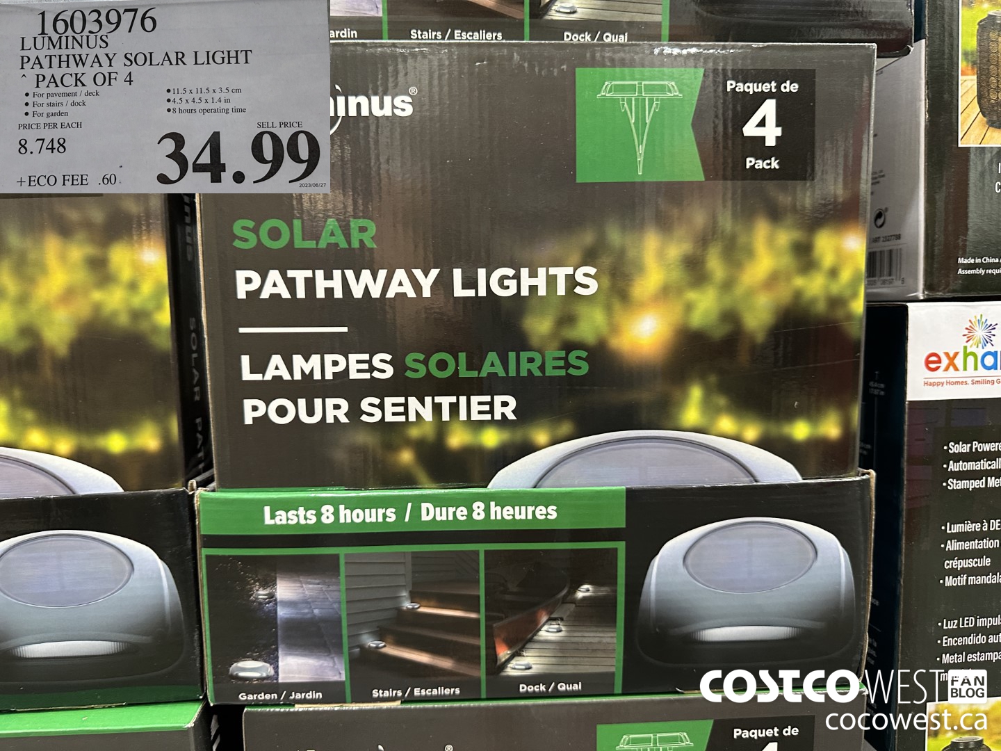 1603976 LUMINUS PATHWAY SOLAR LIGHT PACK OF 4 $34.99