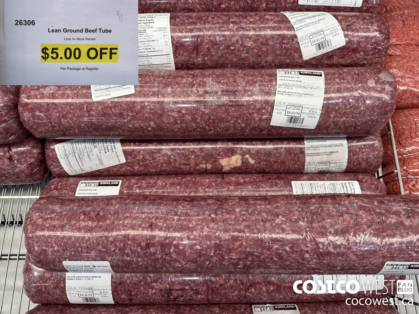 26306 Lean Ground Beef Tube ($5.00 INSTANT SAVINGS)
