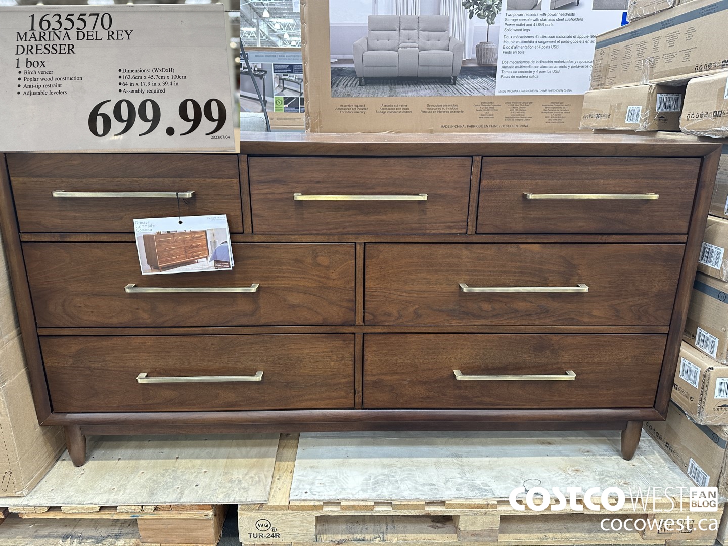 1635570 MARINA DEL REY DRESSER 1 BOX $699.99